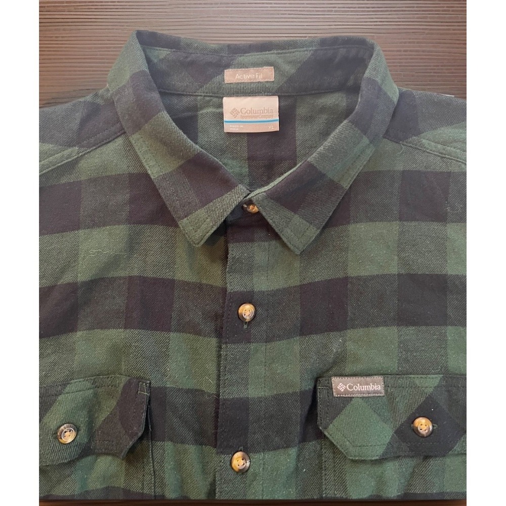 Columbia Flannel Shirt Mens XL Omni Wick Advanced Evaporation Plaid (071)